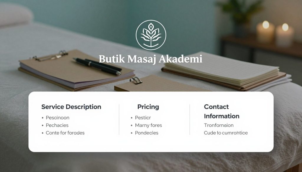 Masaj ilanı hazırlama içerik yapısı örneği